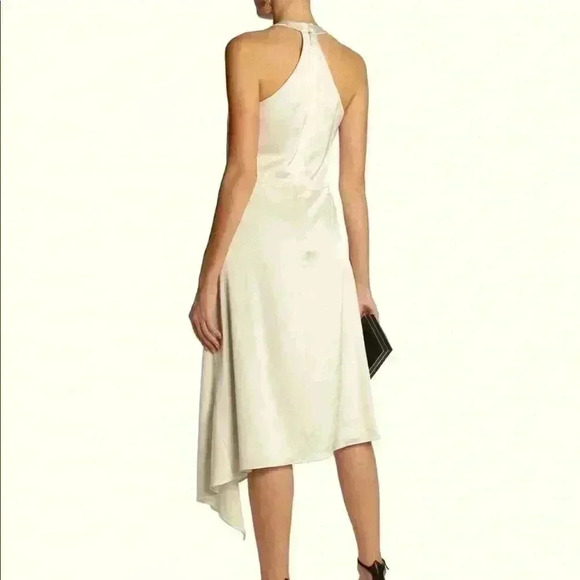 Halston Heritage Evening Collection Halter Satin Cream Dress Size‎ 0 - Picture 3 of 15